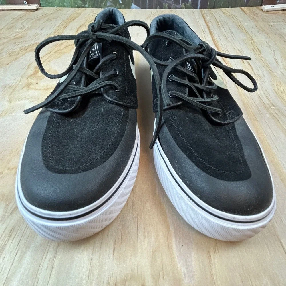 Nike SB Zoom Stefan Janoski Premium SE Black White Suede Skate Shoes 631298-014